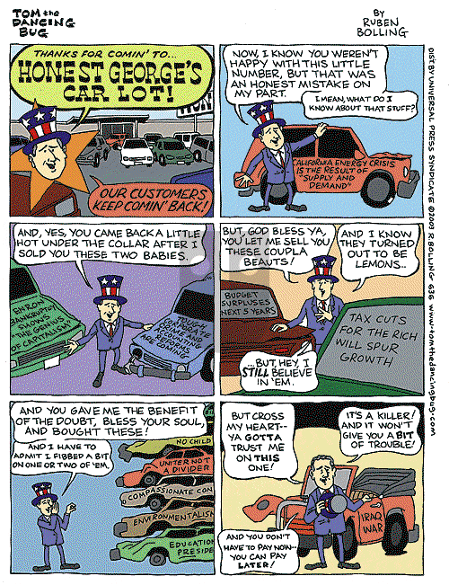 Tom the Dancing Bug on Saturday February 22, 2003 Comic Strip