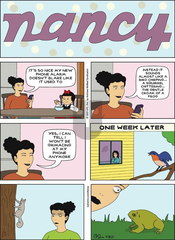 Nancy on Sunday April 18, 2021 Comic Strip