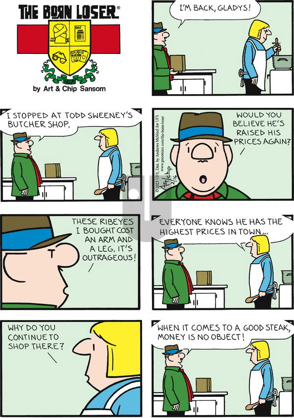 The Born Loser on Sunday February 16, 2025 Comic Strip