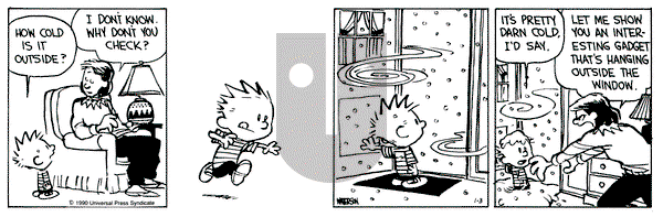 Calvin and Hobbes on Wednesday January 3, 1990 Comic Strip