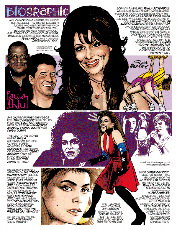Biographic on Sunday March 19, 2006 Comic Strip