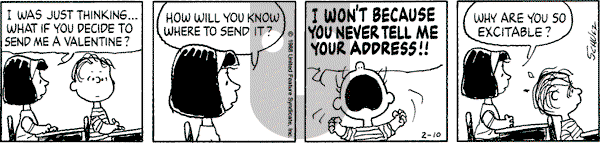 Peanuts - Wednesday February 10, 1988 Comic Strip