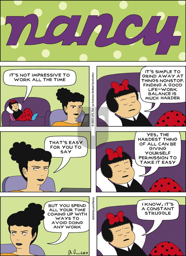 Nancy on Sunday June 28, 2020 Comic Strip