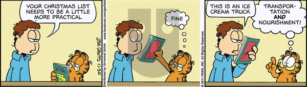Garfield on Wednesday November 30, 2011 Comic Strip