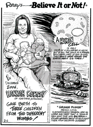 Ripley's Believe It or Not on Tuesday February 6, 2007 Comic Strip