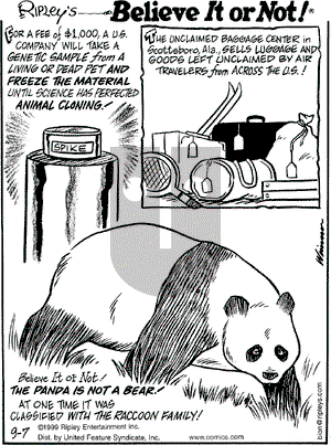 Ripley's Believe It or Not on Tuesday September 7, 1999 Comic Strip