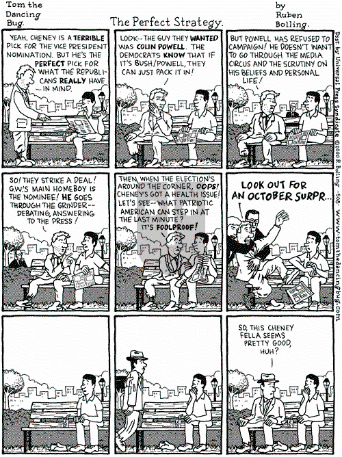 Tom the Dancing Bug on Saturday August 12, 2000 Comic Strip