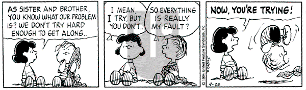 Peanuts on Thursday April 28, 1994 Comic Strip