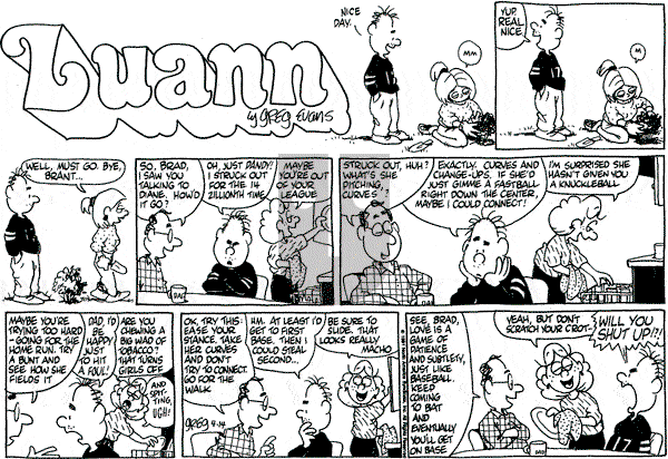 Luann on Sunday April 14, 1991 Comic Strip