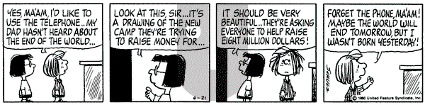 Peanuts - Saturday June 21, 1980 Comic Strip