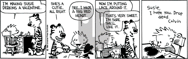 Calvin and Hobbes on Wednesday February 12, 1986 Comic Strip