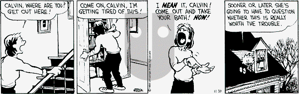 Calvin and Hobbes - Wednesday November 30, 1988 Comic Strip