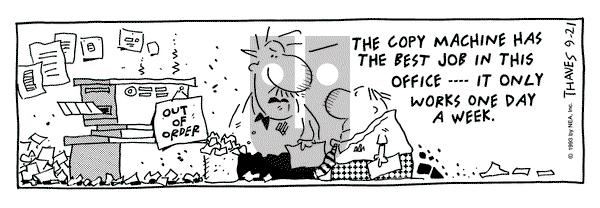 Frank and Ernest - Tuesday September 21, 1993 Comic Strip