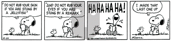Peanuts on Saturday October 20, 1984 Comic Strip
