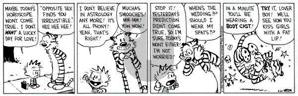 Calvin and Hobbes on Tuesday April 21, 1992 Comic Strip