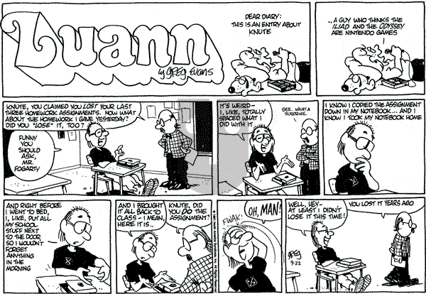 Luann on Sunday September 22, 1991 Comic Strip