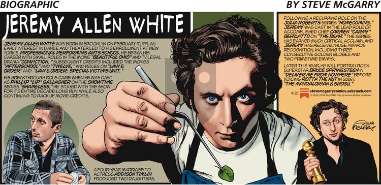 Biographic on Sunday April 20, 2025 Comic Strip