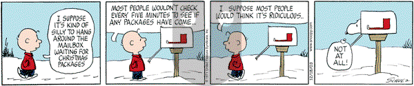 Peanuts on Thursday December 18, 2003 Comic Strip