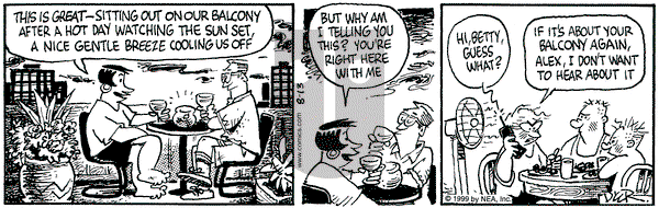 Betty on Saturday August 14, 1999 Comic Strip