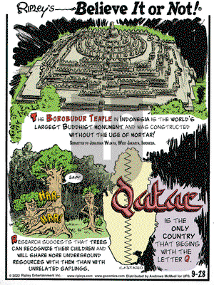 Ripley's Believe It or Not - Wednesday September 28, 2022 Comic Strip