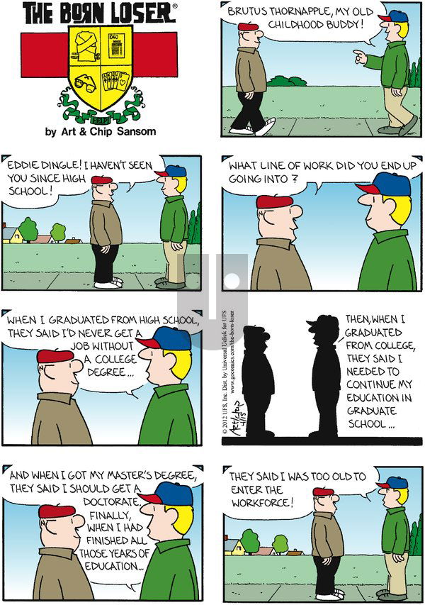 The Born Loser on Sunday April 15, 2012 Comic Strip