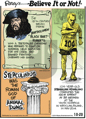 Ripley's Believe It or Not on Monday October 20, 2014 Comic Strip