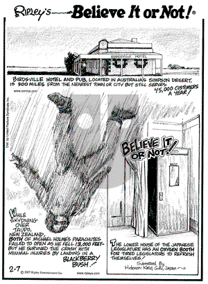 Ripley's Believe It or Not on Wednesday February 7, 2007 Comic Strip