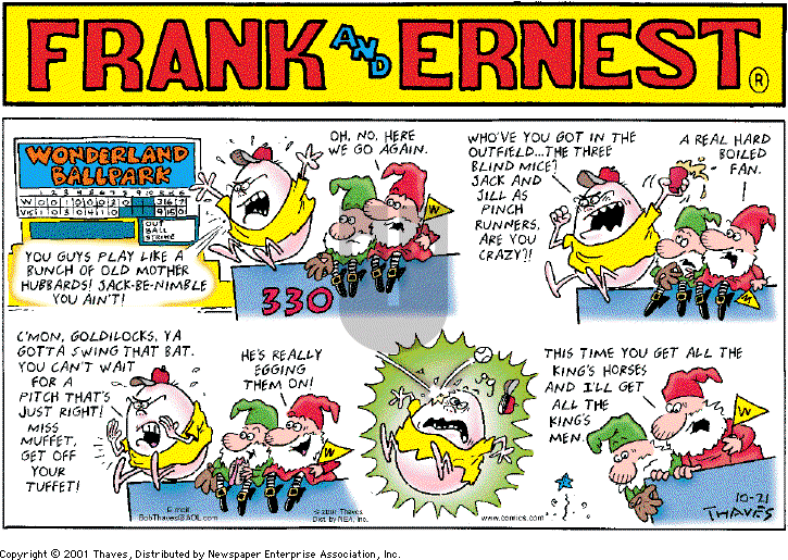 Frank and Ernest on Sunday October 21, 2001 Comic Strip