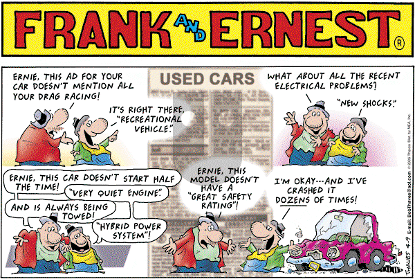 Frank and Ernest on Sunday April 9, 2006 Comic Strip