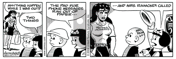 Nancy - Wednesday September 22, 2004 Comic Strip