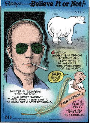 Ripley's Believe It or Not on Monday February 13, 2017 Comic Strip