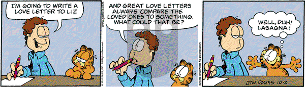Garfield on Saturday October 2, 2010 Comic Strip