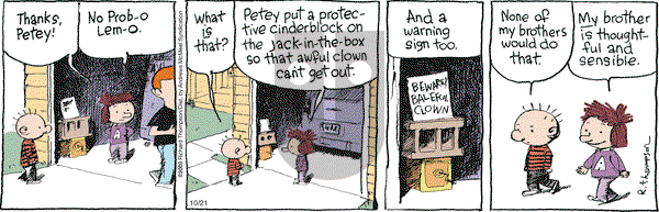 Cul de Sac on Monday October 21, 2019 Comic Strip