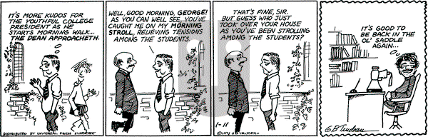 Doonesbury on Monday January 11, 1971 Comic Strip