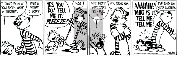 Calvin and Hobbes - Wednesday March 16, 1988 Comic Strip