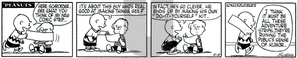 Peanuts on Tuesday April 3, 1956 Comic Strip