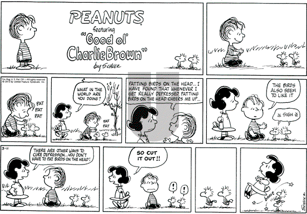 Peanuts - Sunday March 11, 1973 Comic Strip