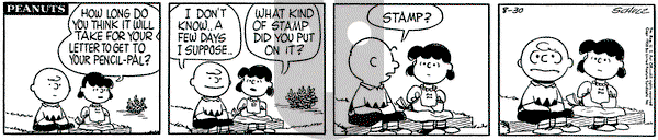 Peanuts on Saturday August 30, 1958 Comic Strip