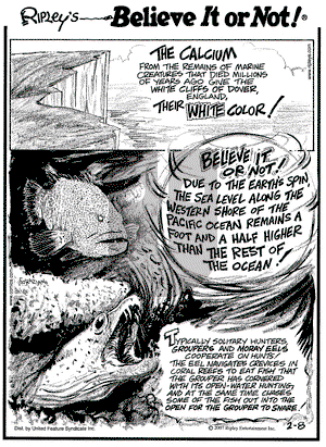 Ripley's Believe It or Not on Thursday February 8, 2007 Comic Strip