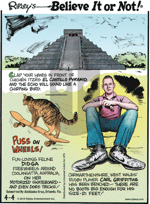 Ripley's Believe It or Not on Saturday April 4, 2015 Comic Strip