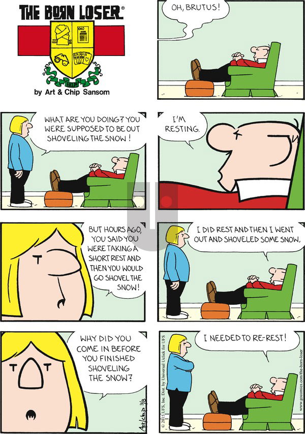 The Born Loser on Sunday March 8, 2015 Comic Strip