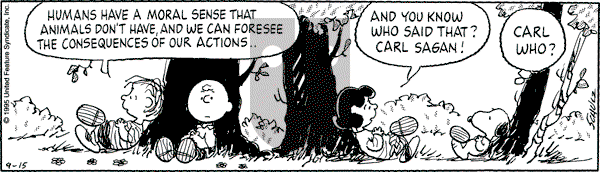 Peanuts - Friday September 15, 1995 Comic Strip