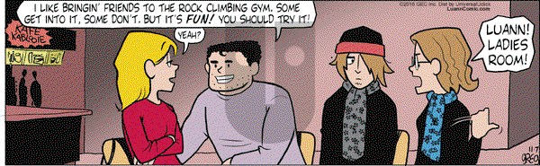 Luann on Monday November 7, 2016 Comic Strip