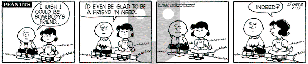 Peanuts on Wednesday July 17, 1957 Comic Strip