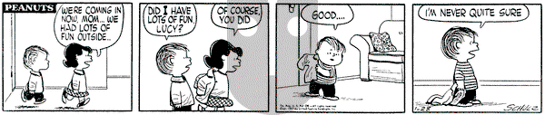 Peanuts on Monday January 28, 1957 Comic Strip