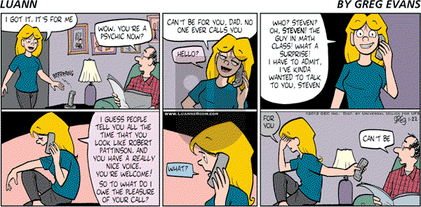 Luann - Sunday January 22, 2012 Comic Strip