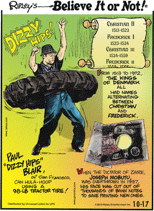 Ripley's Believe It or Not on Thursday October 17, 2013 Comic Strip