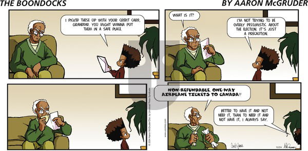 The Boondocks on Sunday October 24, 2004 Comic Strip