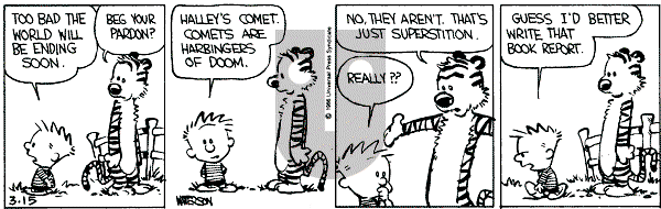 Calvin and Hobbes - Saturday March 15, 1986 Comic Strip