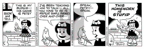 Nancy on Monday March 8, 1999 Comic Strip